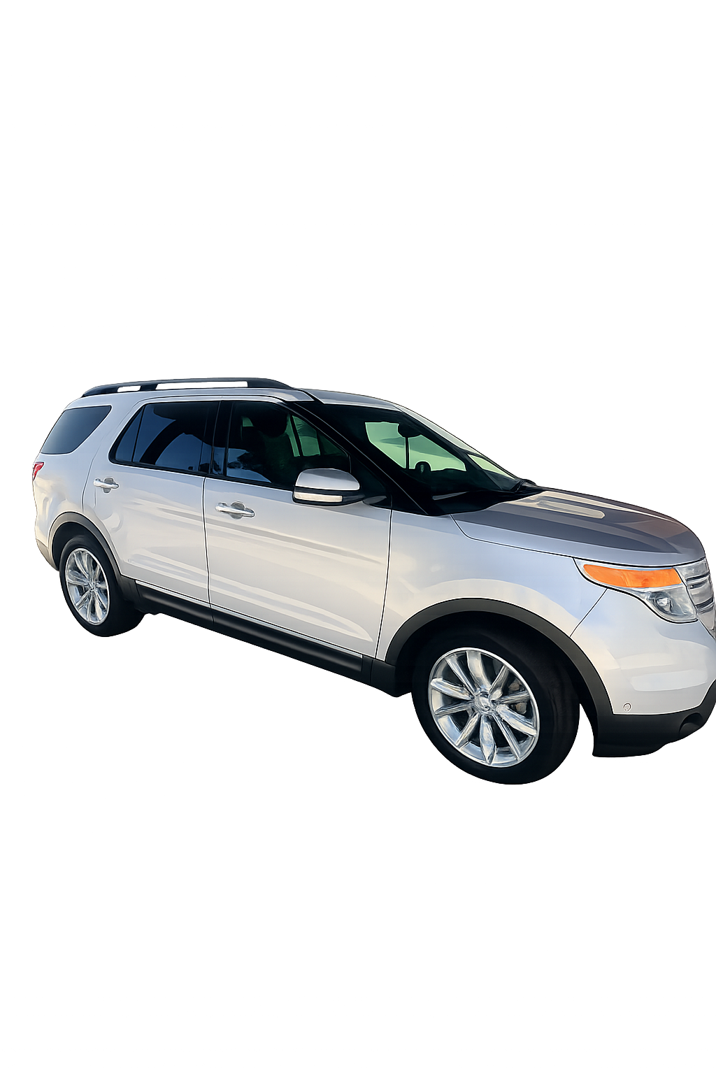 Fully detailed gray Ford Explorer